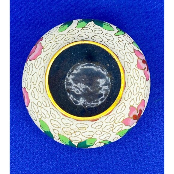 VTG Estate‎ Cloisonne Floral Design 2 ½" Pot! 163 - Picture 5 of 8